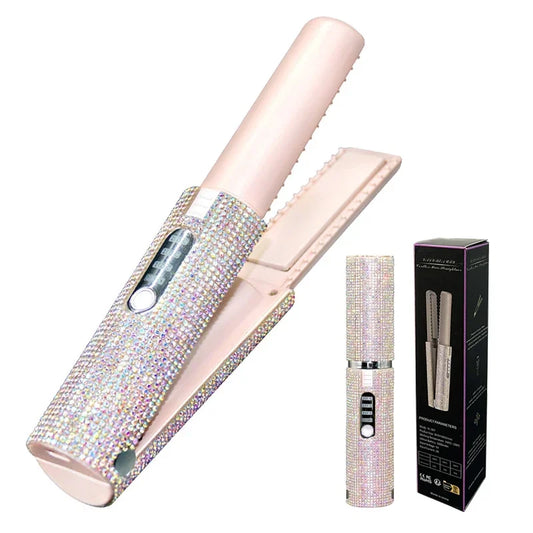 2-in-1 Wireless Electric USB Hair Straightener & Curler